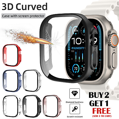#ad For Apple Watch Series 9 8 7 6 5 4 SE 2 Ultra 2 44 45 49mm Case Screen Protector