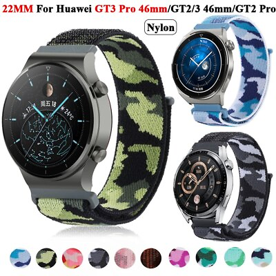 #ad Sport Camouflage Nylon Strap for HUAWEI WATCH GT Runner GT 3 46MM GT2 Pro Band