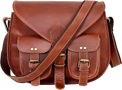 #ad 13 Inch Vintage Crossbody Bags Vintage Leather Satchel for Women Leather Purse