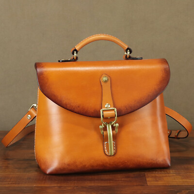 #ad Genuine Leather Satchel Handbags for Women Crossbody Bag Vintage Shoulder Purses