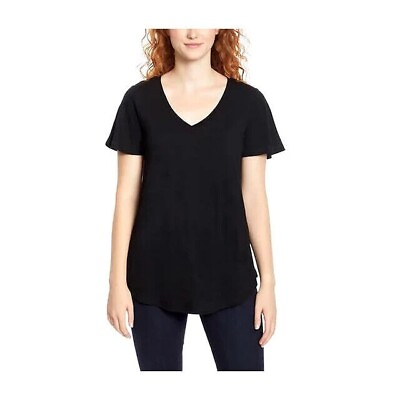 #ad Jessica Simpson Women#x27;s Size Large Black Flutter Short Sleeve Shirt Top NWT$60