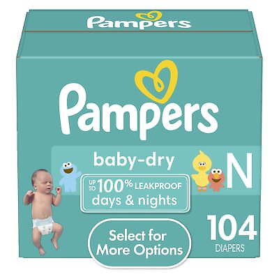 #ad Baby Dry Diapers Size Newborn 104 Count Absorbent Disposable Diapers