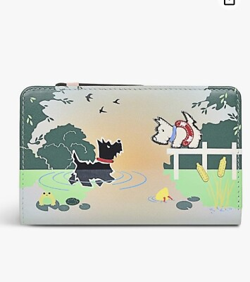 #ad Radley London Story Wild Swimming Dog Leather Bifold Wallet NWT