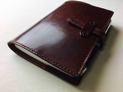 #ad Hand Stitched Hobonichi Techo Original A6 Chocolate Colored Leather Notebook ZE