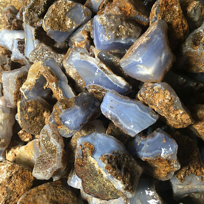 #ad 100g Raw Blue Lace Agate Stone Rough Blue Lace Agate Healing Crystal Stone*