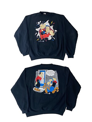 #ad VTG Popeye Olive Oil Fun Tees 1993 Crewneck Sweatshirt Sweater USA 2 Sided XL
