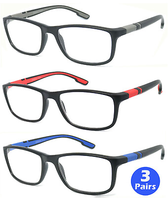 Men Women Retro Square Matte Black Frame Full Lens NOT Bifocal Reading Glasses $19.95