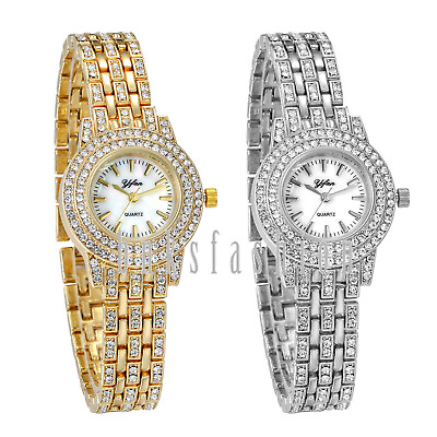 #ad Women Luxury Watch Ladies Bling Rhinestone Dial Analog Quartz Dress Wristwatch