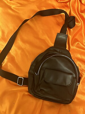 #ad Black Backpack Crossbody Bag