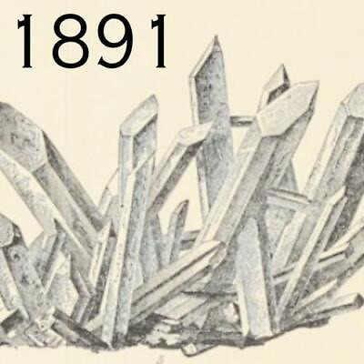 #ad 1891 CRYSTALS QUARTZ CORAL NETTED STRUCTURE MICROSCOPIC VICTORIAN ERA PRINT