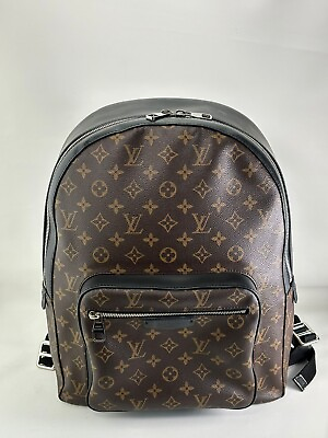 #ad Authentic Louis Vuitton Josh Monogram Canvas Black Leather Travel Backpack Bag