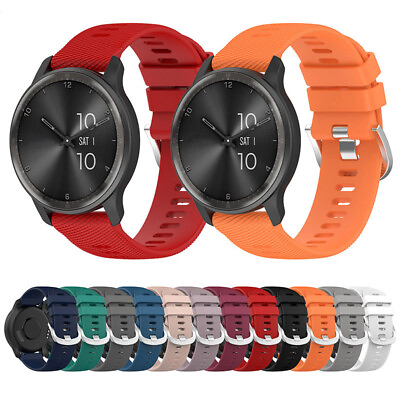 #ad 20MM Quick Release Silicone Strap Watch Band For Garmin VivoMove Trend Venu SQ 2