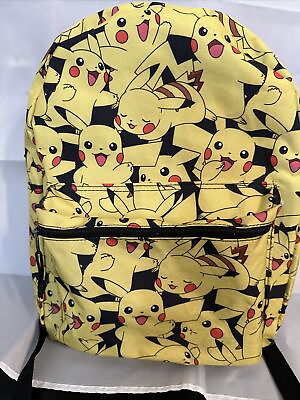 #ad Pokemon Pikachu All Over Print 16quot; Backpack School Book Bag Tote