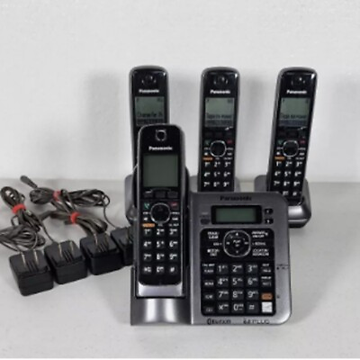 #ad Panasonic Cordless Phone KX TG7641 Bundle 4 Handsets Base Answering Machine