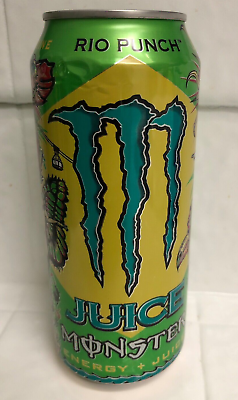 #ad DAMAGED JUICE MONSTER ENERGY DRINK RIO PUNCH 1 FULL 16 FLOZ CAN DAMAGED BUY NOW