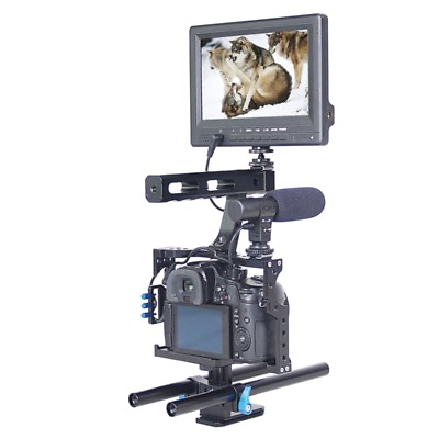 #ad YELANGU YLG0904A Video Camera Cage Handle Stabilizer For Panasonic Lumix amp; Sony
