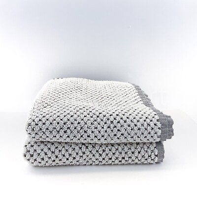#ad Mi Casa es Tu Casa Set of 2 Towels 2 Bath Texture New Ivory amp; White
