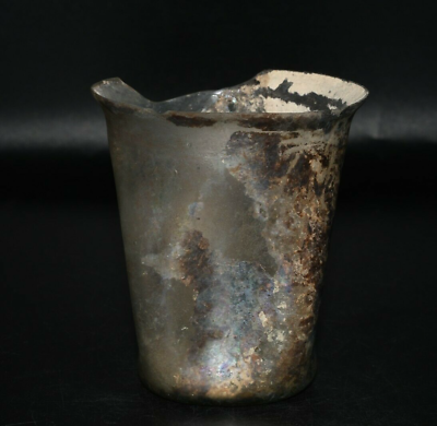 #ad Old Ancient Roman Glass Cup with Iridescent Rainbow Patina Circa 1st Century AD