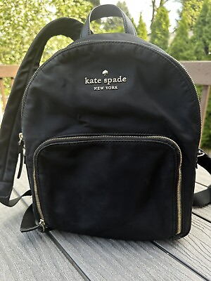 #ad Kate Spade New York Watson Lane Black Hartley Nylon Small Backpack Handbag 14”