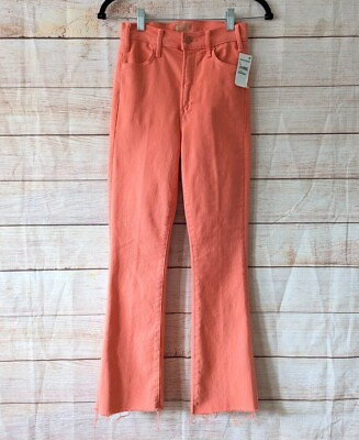 #ad Mother Size 24 The Hustler Ankle Fray High Rise Crop Jeans Persimmon Wash Pant
