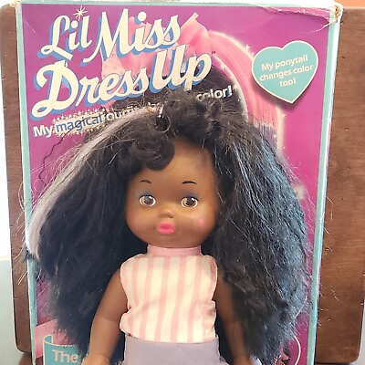 #ad Lil Miss Dress Up Vtg 1989 Mattel 13quot; African African Little DOLL amp; BOX ONLY