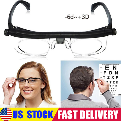 #ad Dial Adjustable Glasses Variable Focus Distance Vision Eyeglasses For Reading