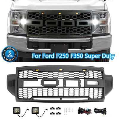#ad Grill For 2021 2022 Ford F250 F350 F450 Super Duty Matte Black Style W Letters