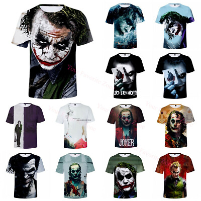 #ad Men Women Movie The Joker 3D Print T Shirt Short Sleeve Casual Summer Tee Tops