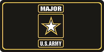 #ad U.S. Army Major Black Photo License Plate
