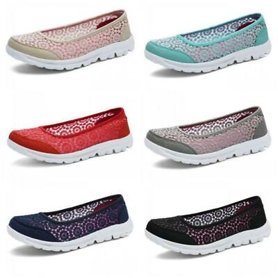 #ad 6 Colors Womens Ladies Summer Breathable Sports Walking Shoes Flats Comfort 41