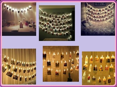 #ad 40 LED Card Photo Clip String Fairy Lights Battery Christmas Party Wedding light