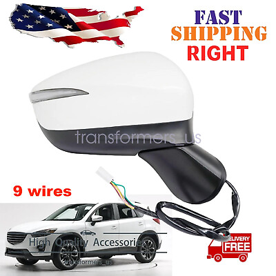#ad Right Side Mirror for 2015 2016 MAZDA CX 5 with Signal BSM Power Fold 9pin