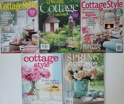#ad Set of 5 DIY Home Decor Cottage Style Magazines Spring Dream Cottage Back Issues