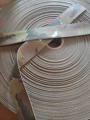 #ad 5 yd Military Nylon 1.5quot; Webbing Belt Strap Strapping Mil Spec 2 side Camouflage