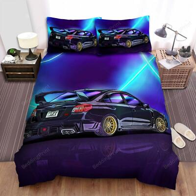 #ad Vaporwave Cars Jdm Street Racing Car Quilt Duvet Cover Set Kids Bedroom Decor