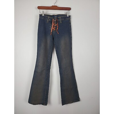 #ad L.E.I Vintage 90#x27;s Jeans 0 Womens Ribbon Closure Straight Leg Mid Rise Bottoms