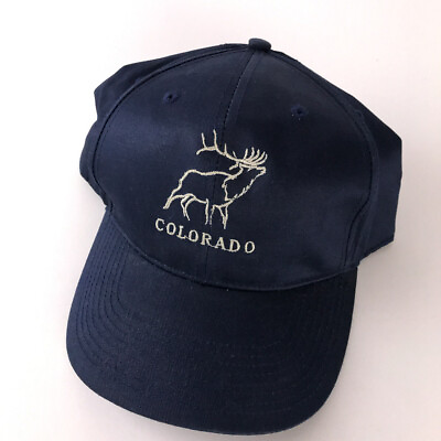 #ad COLORADO Hat Elk Embroidery on blue structured cap