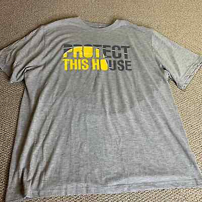 #ad Under Armour Mens Shirt Size XL Gray Heatgear Protect This House Ball