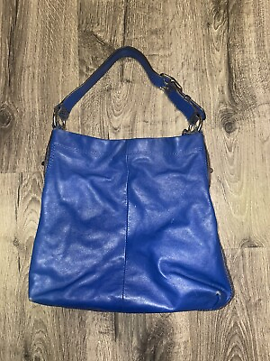 #ad Coach Penelope Blue Pebbled Leather Shoulder Bag F16535 Indigo Tote Satchel