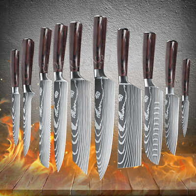 #ad Chef Kitchen Knife Profi Damascus PatternStainless Steel Ultra Sharp 6 7 8 Inch