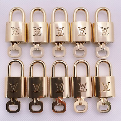 #ad 【 shiny】 Louis Vuitton Padlock Keys 10Set Brass Gold Accessories random