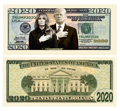 #ad Donald Trump Melania 2020 First Couple Dollar Bill Presidential MAGA with Holder