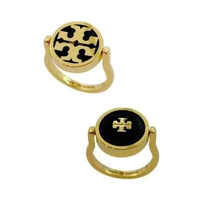 #ad Tory Burch doble sided ring in black. SZ 7