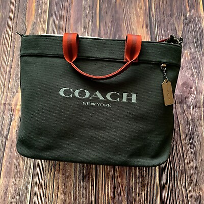 #ad #ad Coach Canvas Tote Bag 38 CJ486 Black Red — New