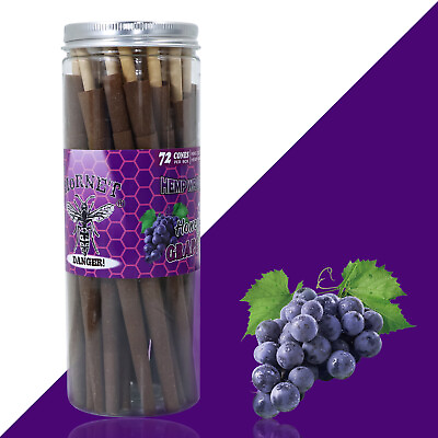 #ad HORNET 72x Grape Flavor Pre Rolled Cones King Size Cigar Wraps Rolling Paper