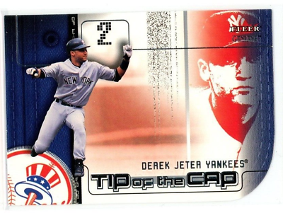 #ad #ad 2002 Fleer Genuine Baseball Derek Jeter Tip Of The Cap Die Cut #2