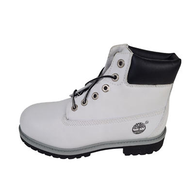 #ad Boys Timberland 6 Inch Premium 14712Winter Boots Waterproof Hiking White SZ 2