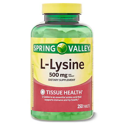 #ad Spring Valley L Lysine Dietary Supplement 500 mg 250 Count