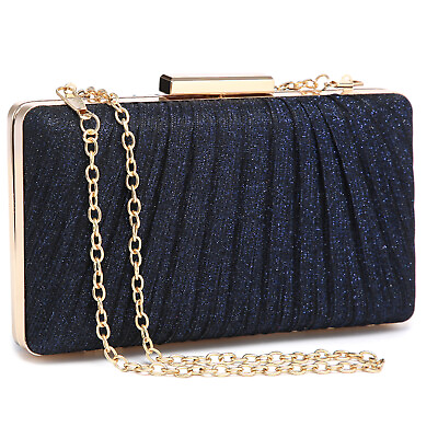 Dasein Elegant Womens Evening Clutches Boxes Wedding Handbag with Chain Strap $23.99