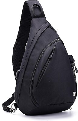 #ad Water Proof Sling bag Crossbody Backpack Shoulder Bag with USB Charging Port for